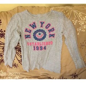 Juniors small old navy gray long sleeve shirt